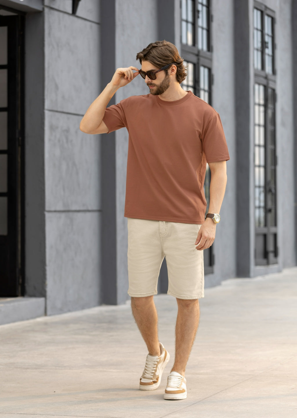 Bermuda Bolsillos Delanteros y Traseros Tela Twill 67%polyester - Boccelli ropa para hombre, vista 3