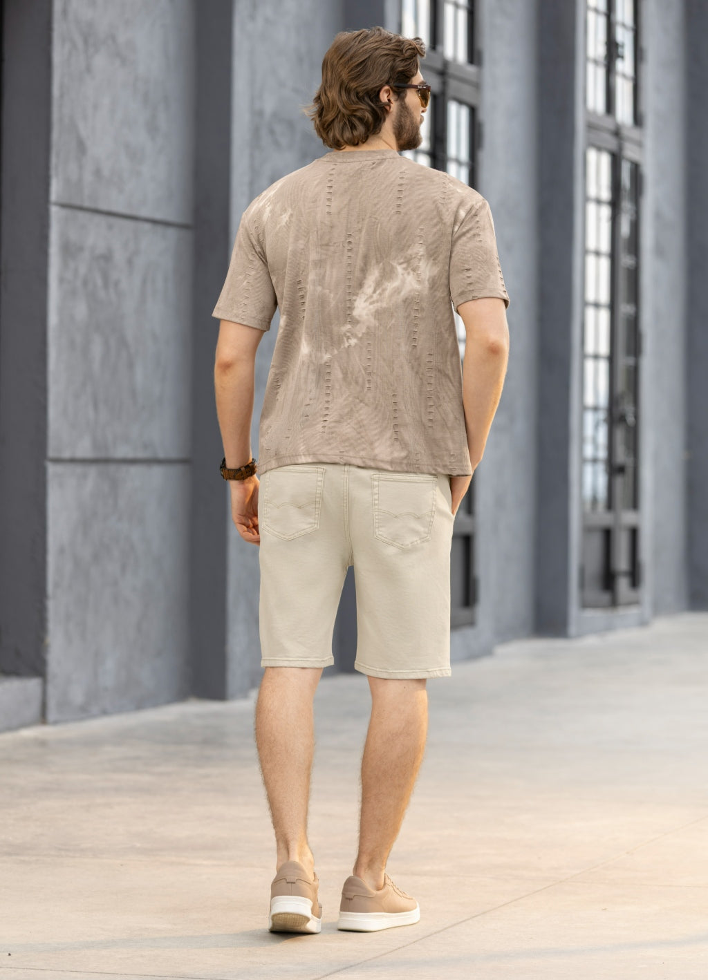 Bermuda Bolsillos Delanteros y Traseros Tela Twill 67%polyester - Boccelli ropa para hombre, vista 7