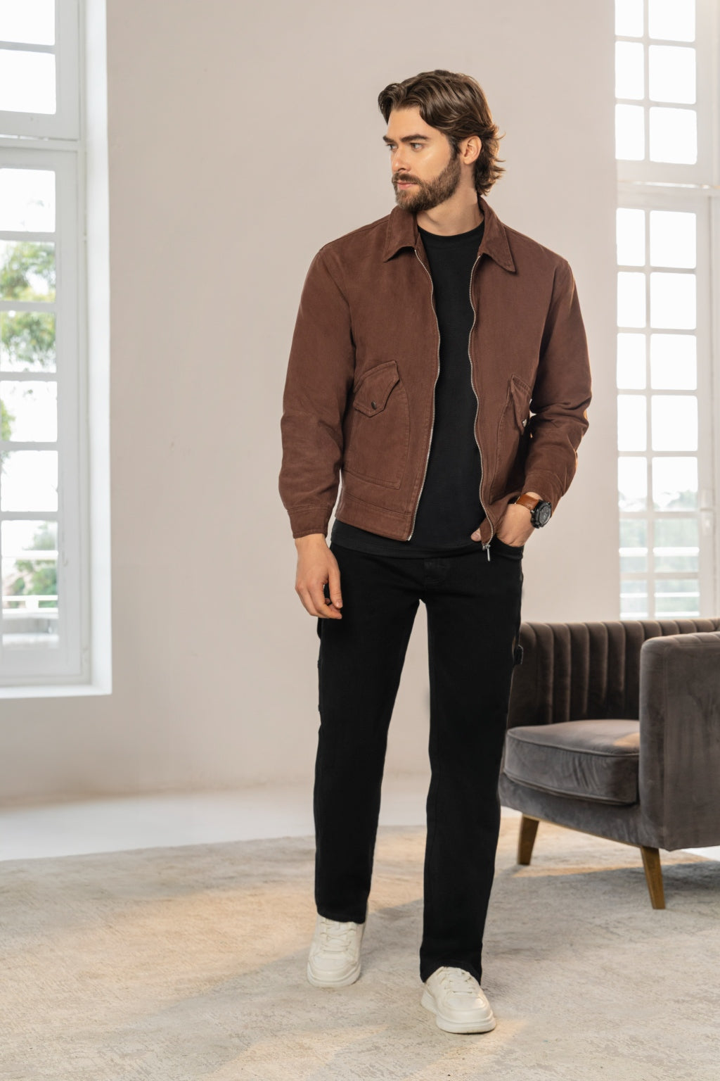 Jeans Bota Straight Bolsillos Delanteros y Traseros Demin Bolsillos Delanteros y Traseros Demin Stretch 98 Negro - Boccelli ropa para hombre, vista 12