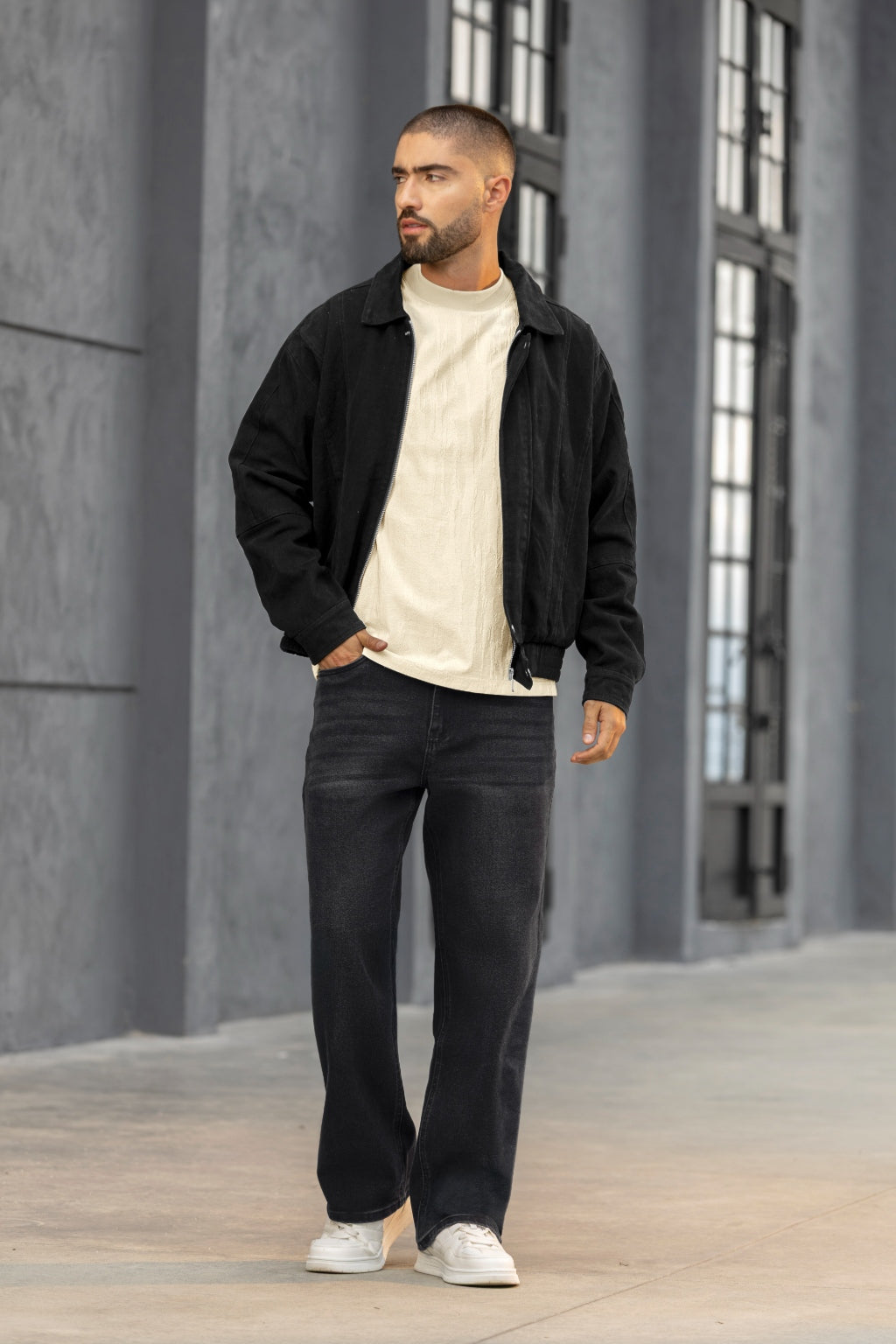 Camisa Manga Corta Cuello Redondo Oversize Fit Tela - Boccelli ropa para hombre, vista 8