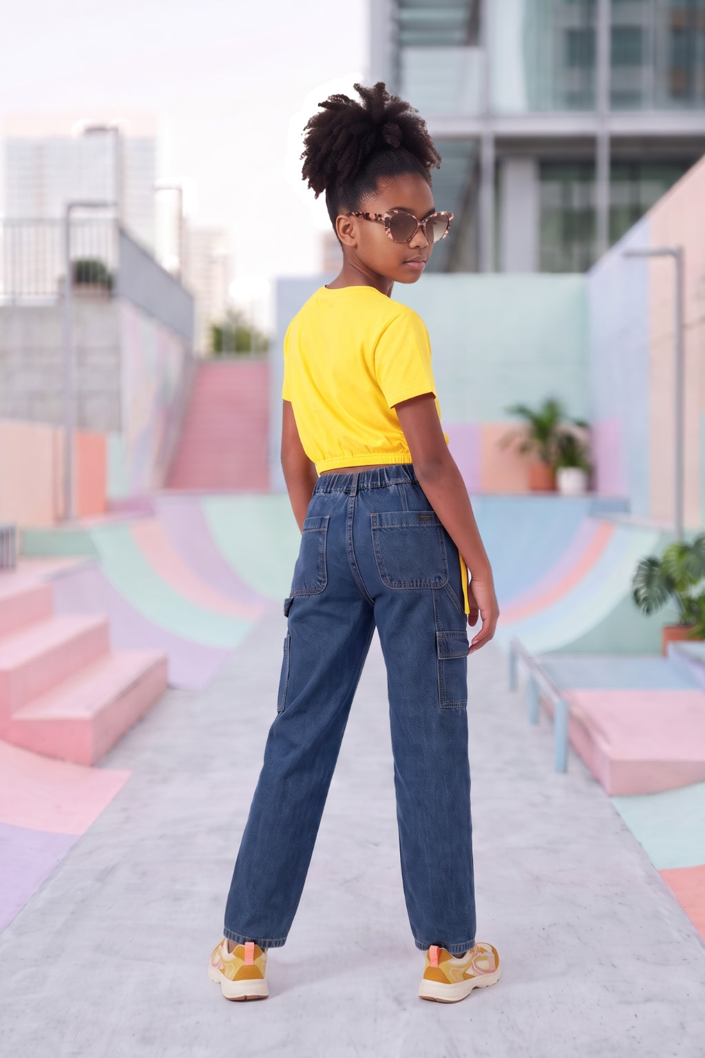 Camiseta Manga Corta de Niña Amarillo