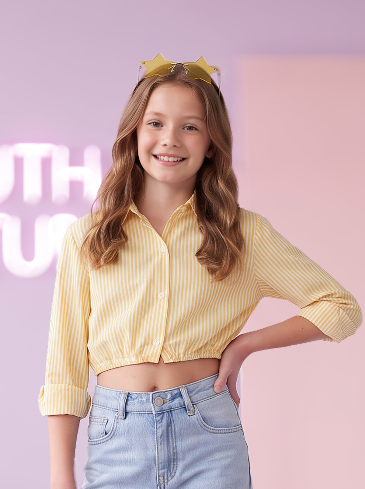Blusa Manga Larga de Niña Amarillo