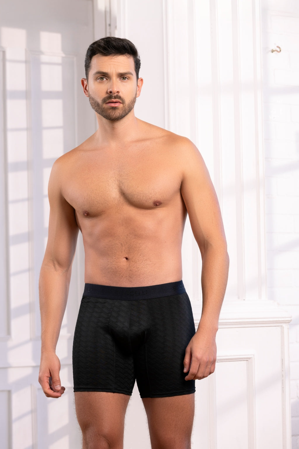 Boxer Largo Negro para Hombre Boccelli - vista principal