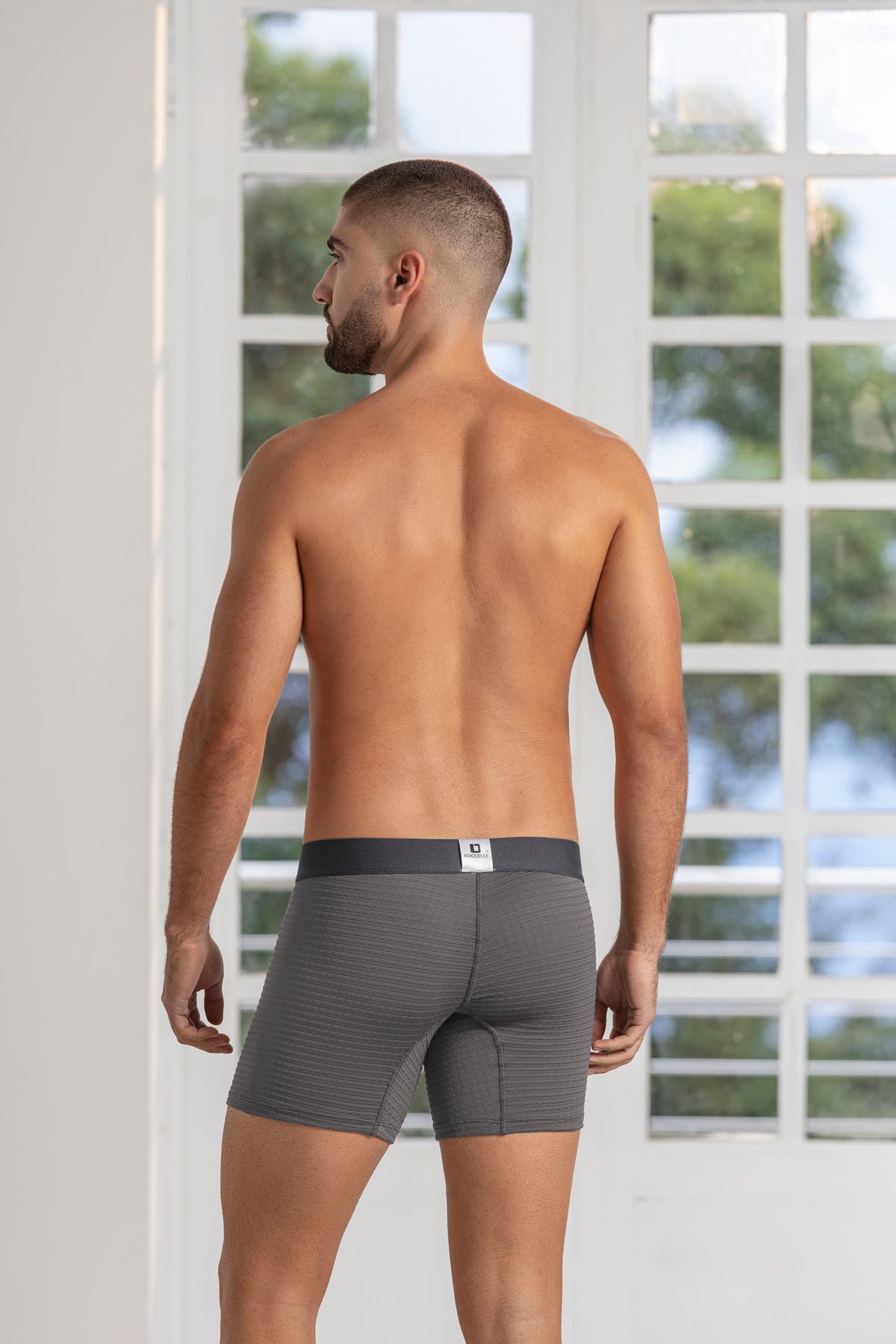 Bóxer Corto Jacquard para hombre - vista trasera | Boccelli