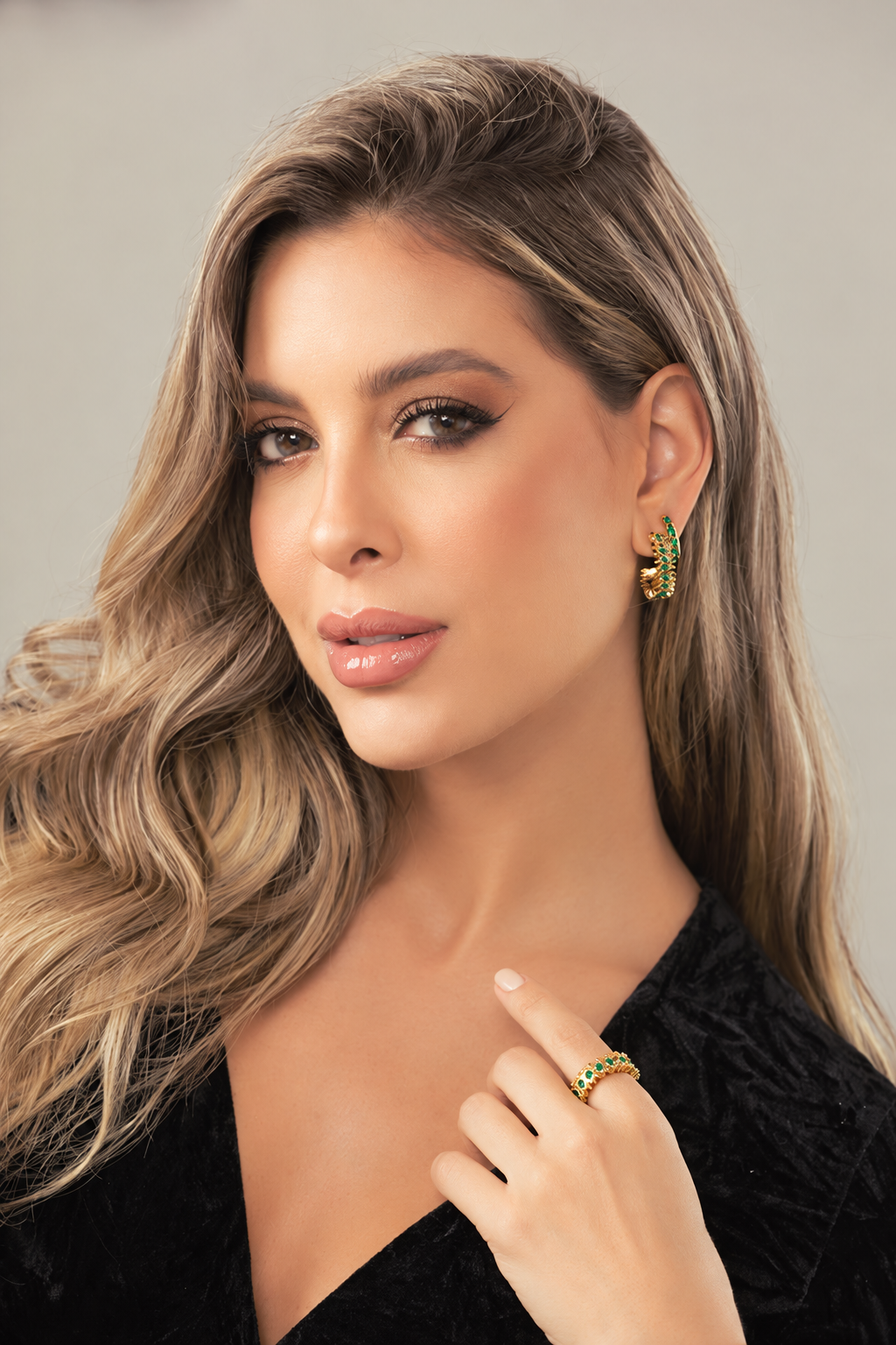Conjunto 2 Piezas, Anillo Argollas Dorado