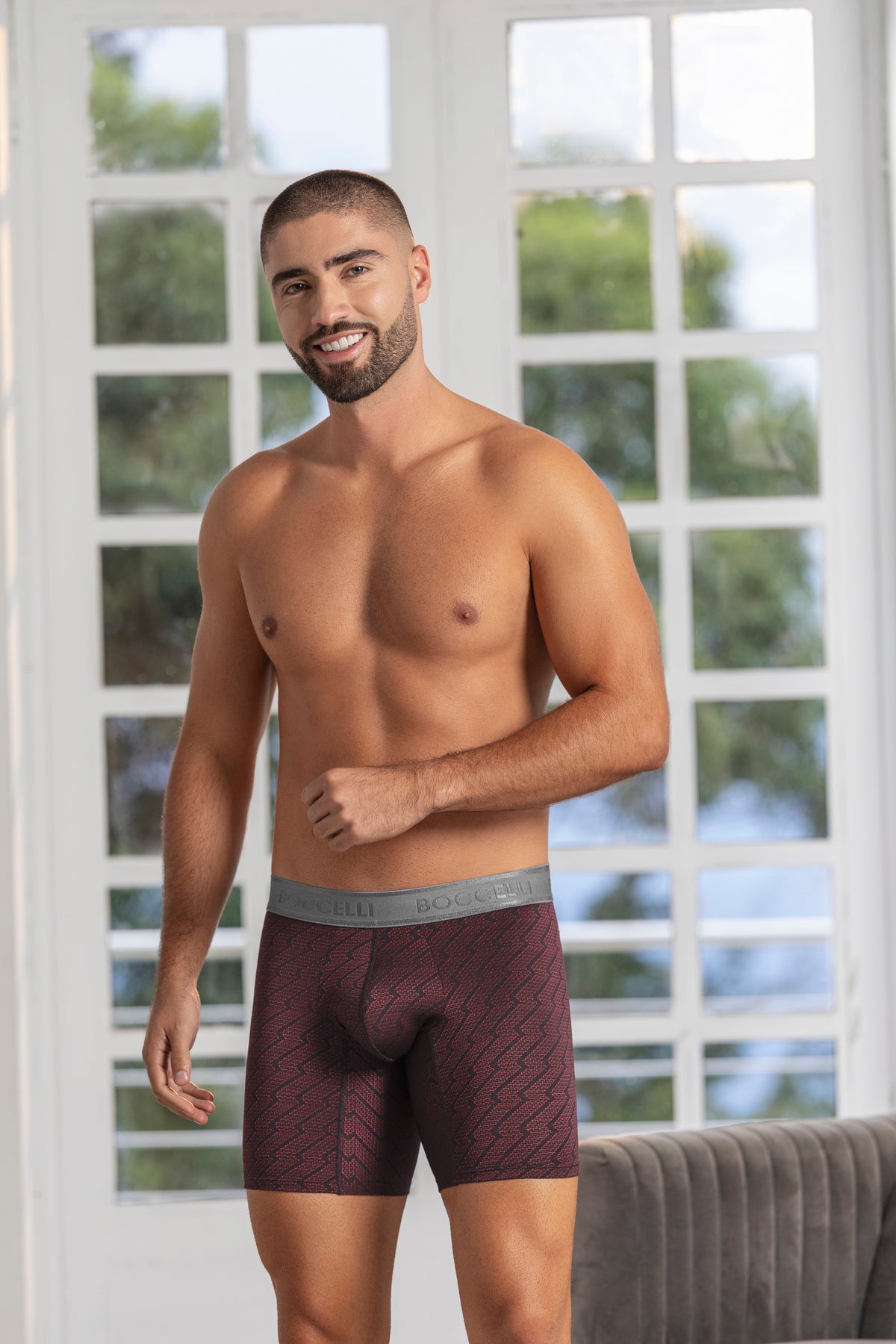 Bóxer Medio Paquete X 2 Jacduard para hombre - vista frontal | Boccelli