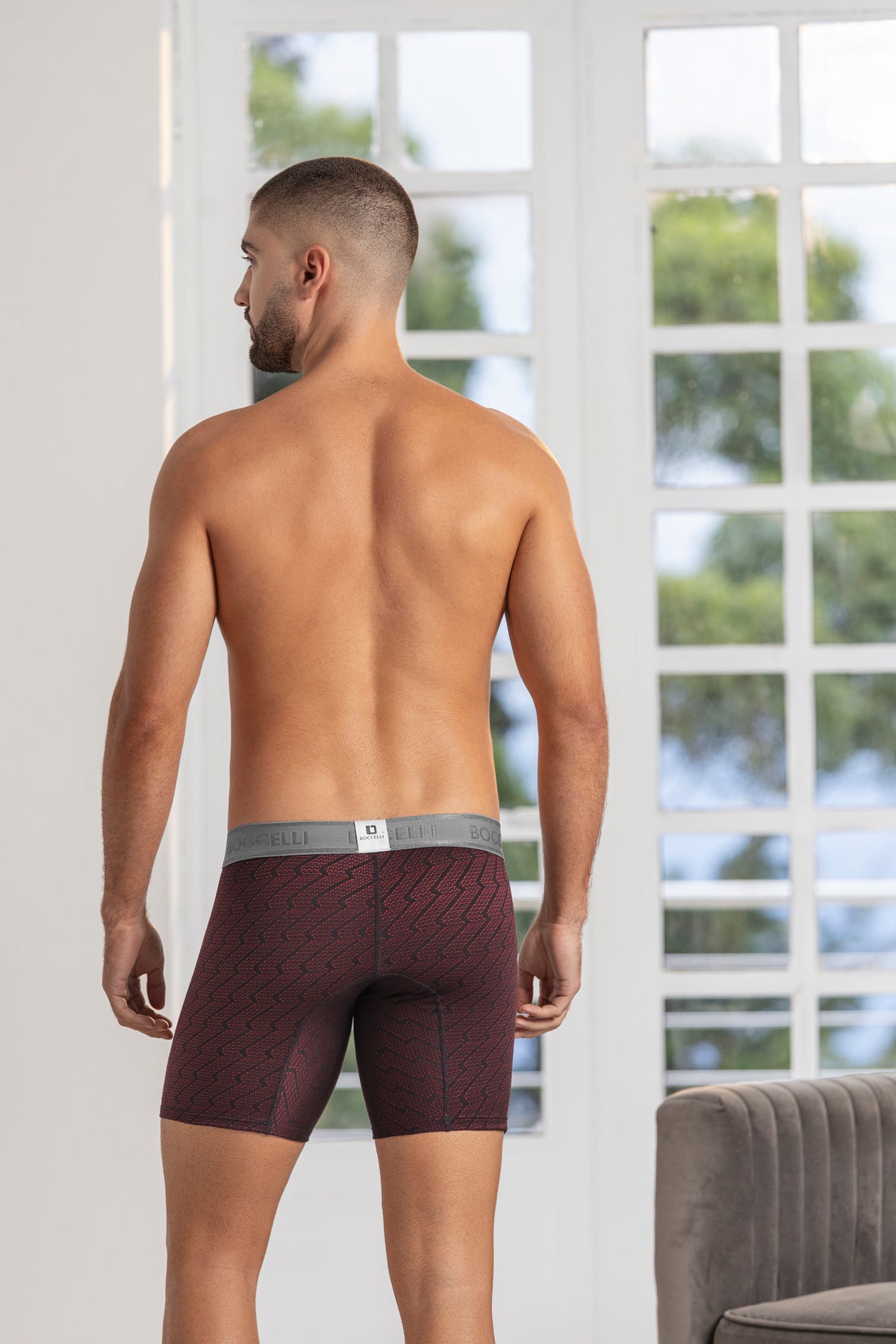 Bóxer Medio Paquete X 2 Jacduard para hombre - vista trasera | Boccelli
