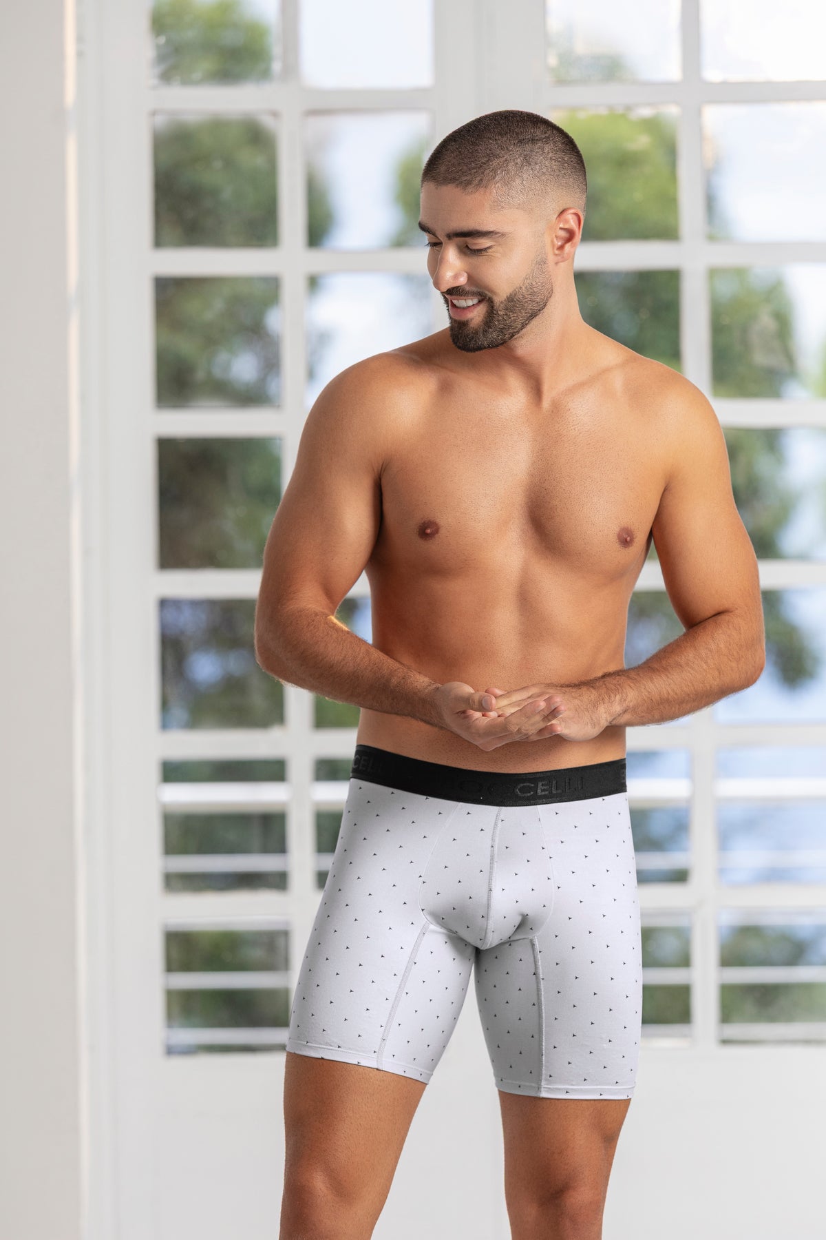 Bóxer Medio Microfibra Estampado para hombre - vista frontal | Boccelli